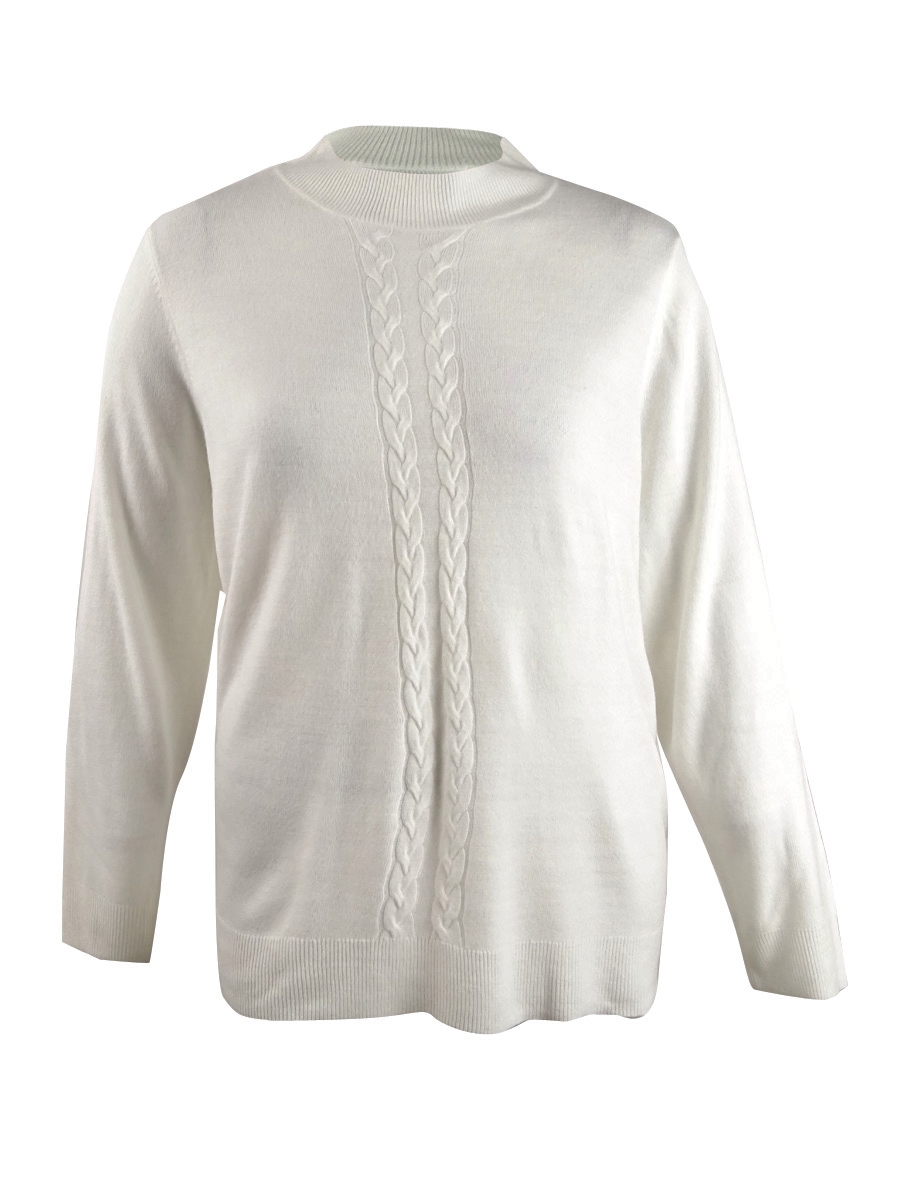 Karen Scott Women's Plus Size Luxsoft Cable-Knit Sweater (3X